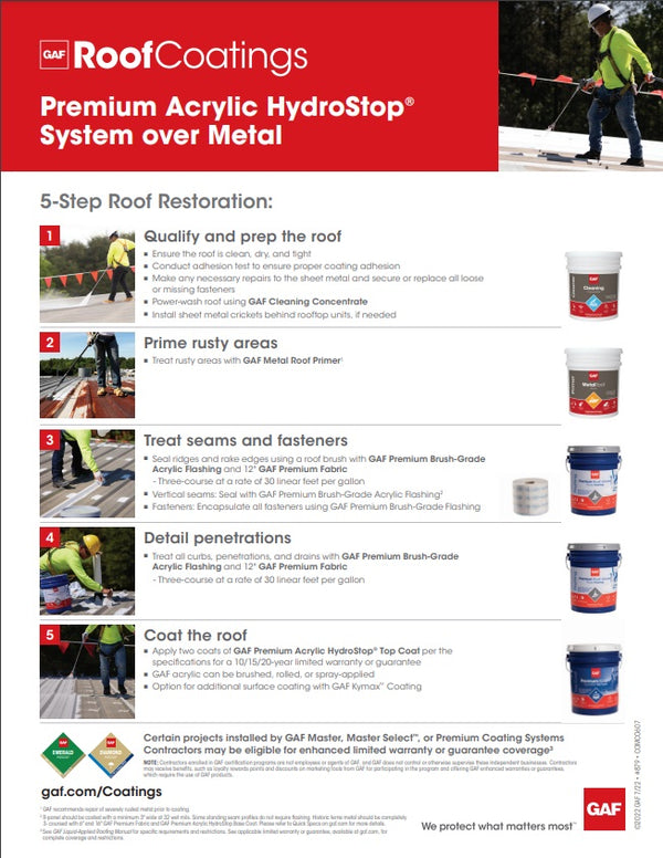 GAF Premium Acrylic HydroStop® Top Coat (Formerly HydroStop Finish Coat)