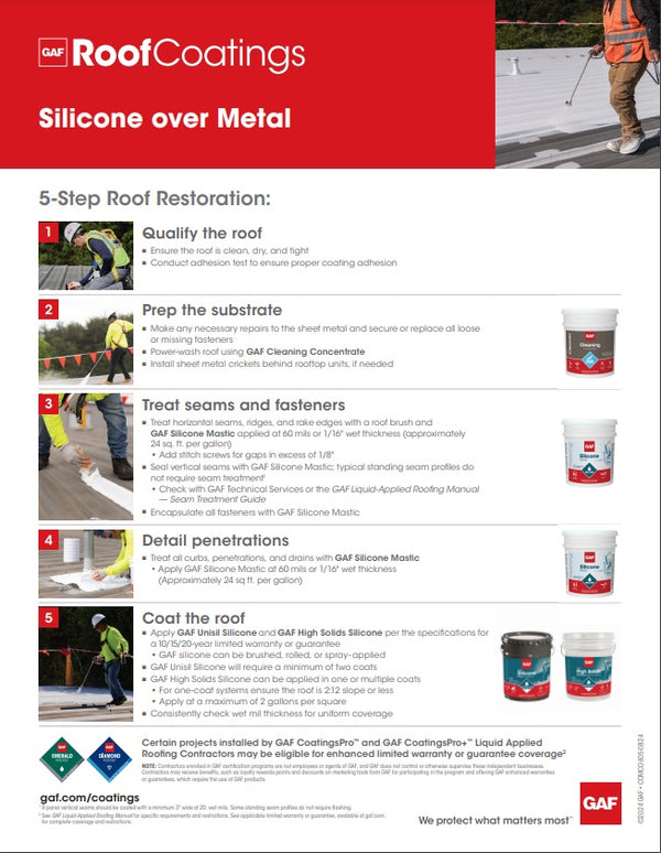 GAF Silicone Roof Coating Unisil II "Solvent Based"